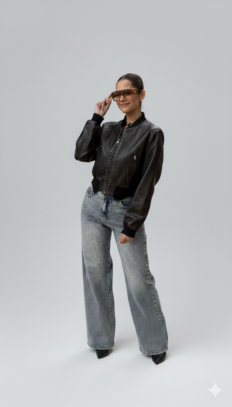 Leather Bomber Jacket