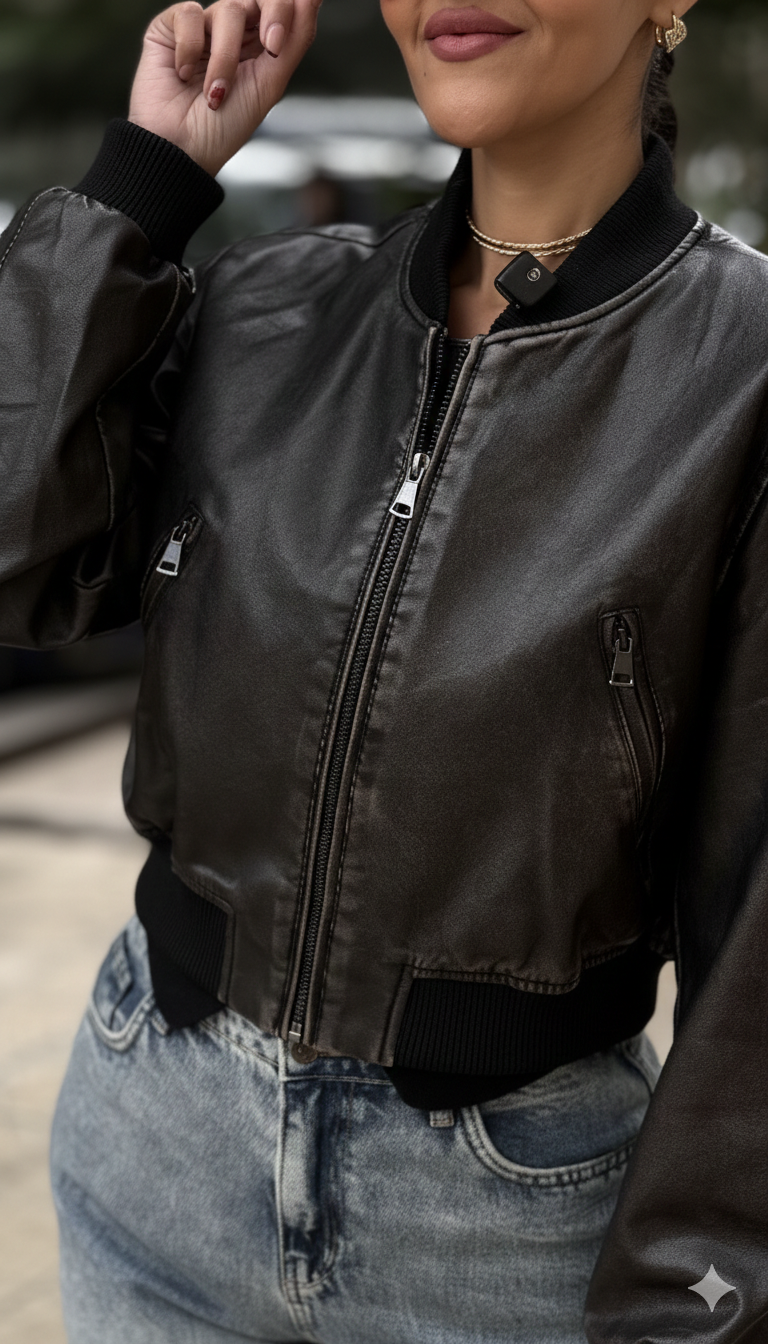 Leather Bomber Jacket