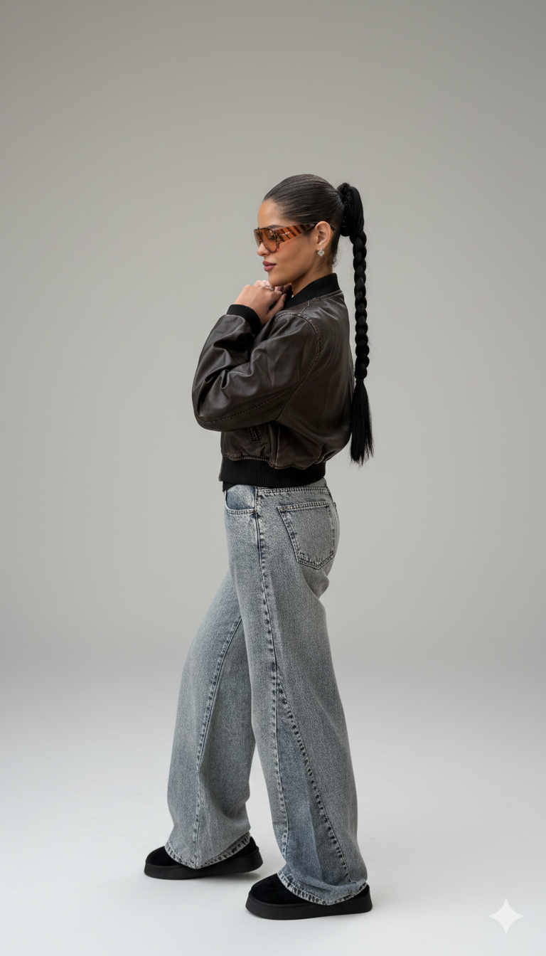 Leather Bomber Jacket